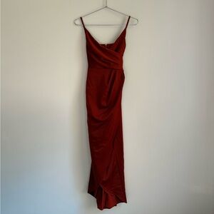 SHOWPO HOW WILL I KNOW MIDI DRESS WRAP IN COPPER NWT SIZE US 6